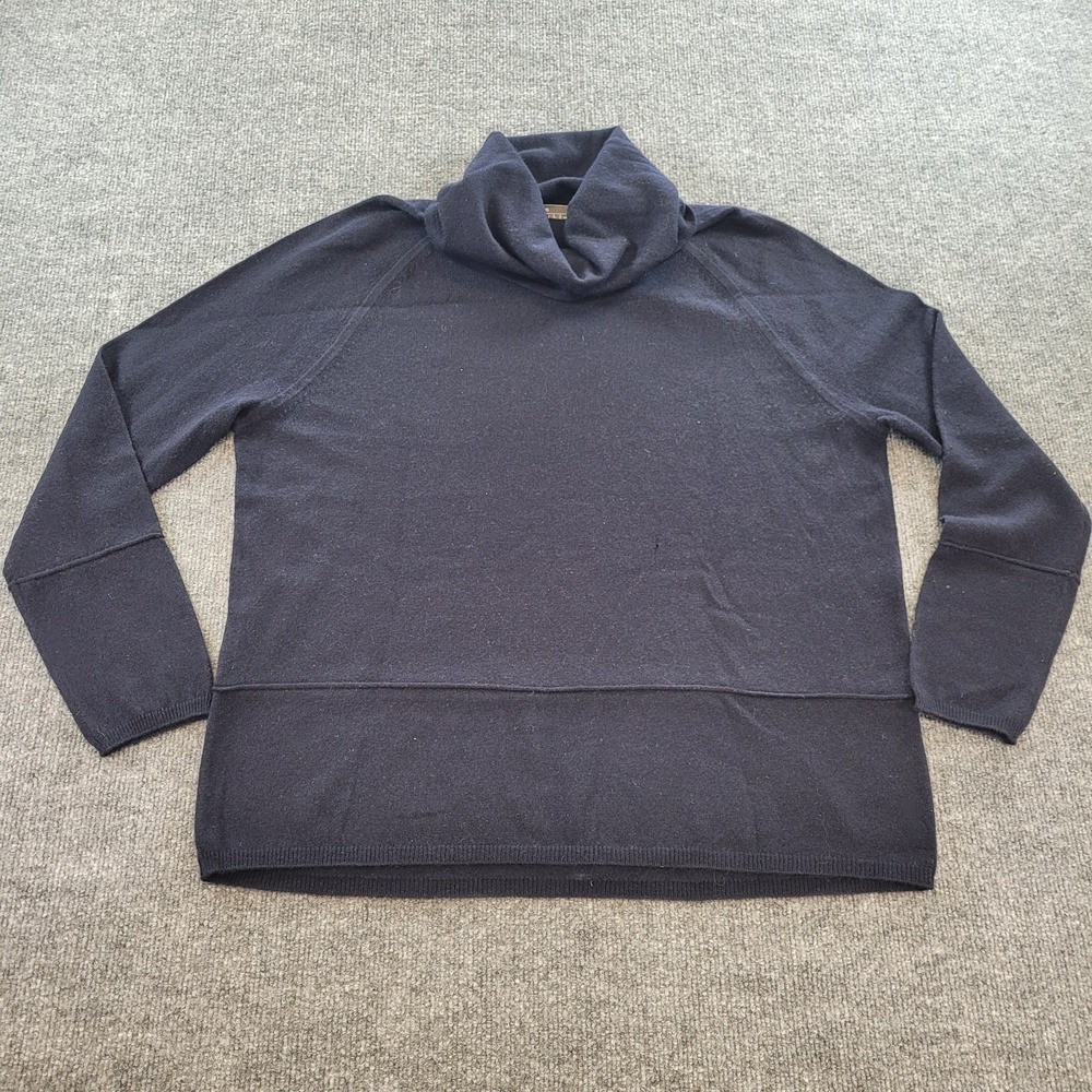 Vince Womens Tunic Sweater Size L  Navy Blue 100% Cashmere Turtleneck‎